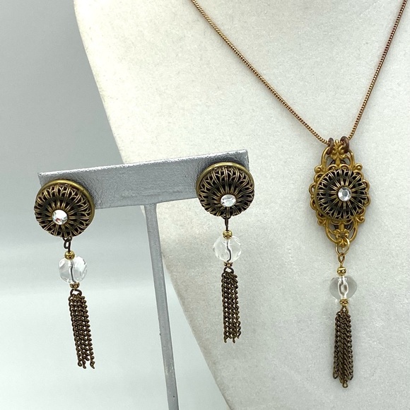 Bridgerton Inspired Jewelry Victorian necklace Earrings Bracelet Set - Picture 5 of 16